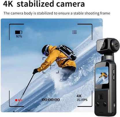 Cámara Digital de Bolsillo 4K – Rotación 270°, WiFi, Estabilización y Grabación en Movimiento